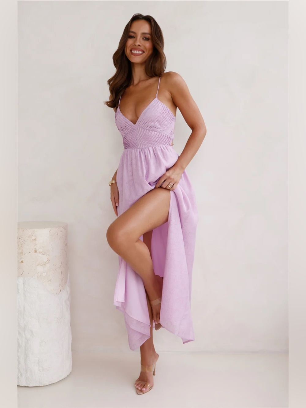 Hello Molly Excited Feelings Maxi Dress Lilac